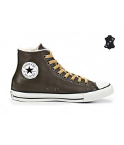 Converse кеды зимние кожаные тёмно-зелёные высокие