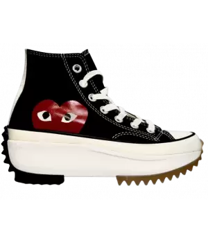 Кеды CONVERSE PLAY COMME DES GARÇONS на платформе черные