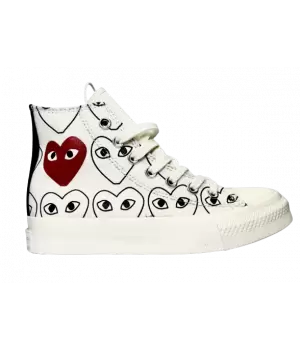 Кеды CONVERSE PLAY COMME DES GARÇONS с сердечками белые