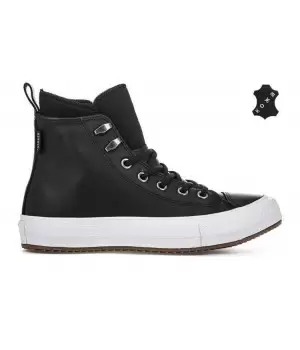Converse кеды кожаные чёрные высокие 