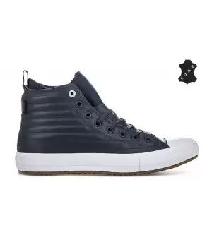 Converse кеды кожаные синие высокие 