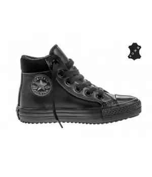 Converse кеды детские кожаные высокие черные 
